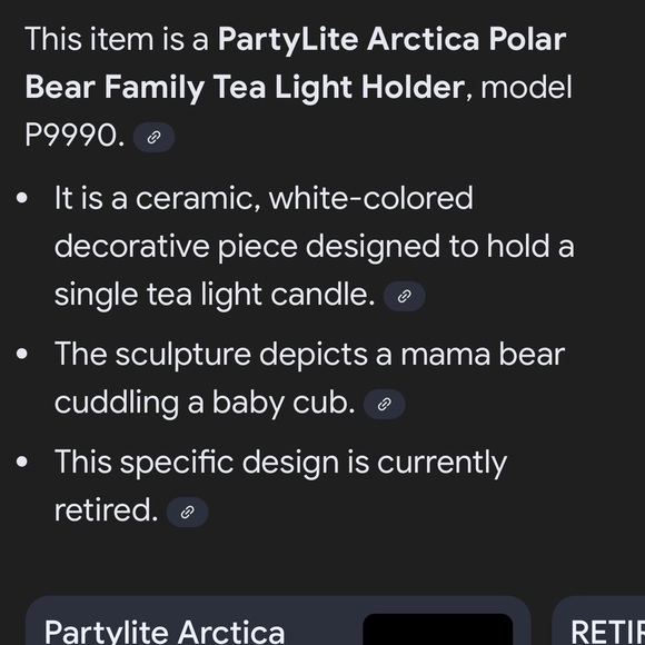 Partylite Mama Polar Bear and cub VTG EUC - Picture 8 of 8